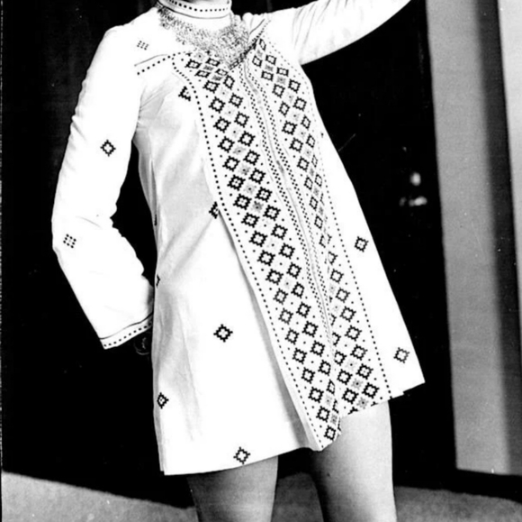 Vintage 70s Animal Print Mini Dress S - Picture 4 of 16